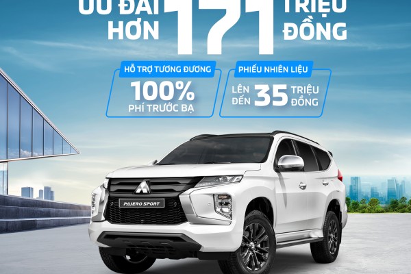 Mitsubishi Pajero Sport rẻ nhất từ 1,130 tỷ đồng, giảm 100% phí trước bạ