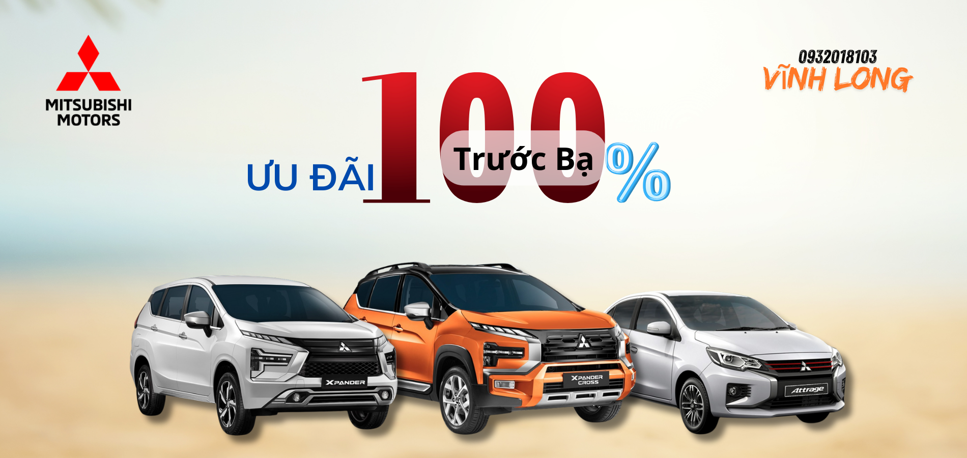 Mitsubishi Vĩnh Long Khuyến Mãi 100% Trước Bạ